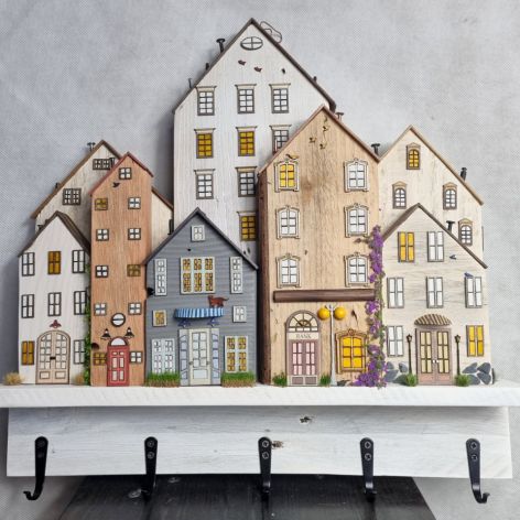 Wieszak - drewniane domki - na klucze i inne drobiazgi 14.0