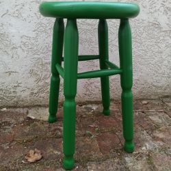 zielony taboret lite drewno handmade mandala