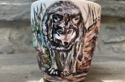Kubek ręcznie malowany Wilk