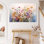 Obraz na płótnie - Kolorowe kwiaty - 100x70 cm  (1-0327) - wizualizacja