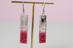 Różowe kolczyki z żywicy