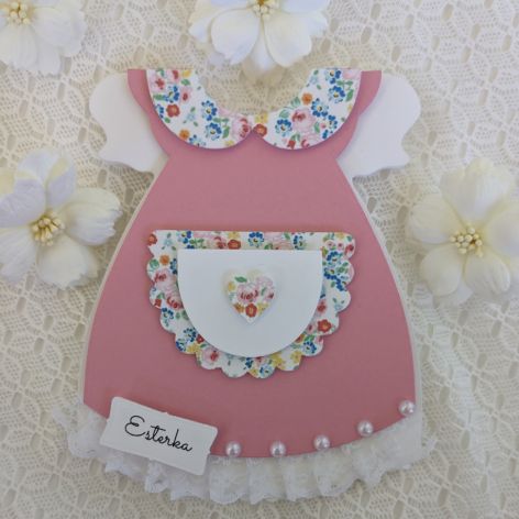 kartka sukienka na roczek 1 urodziny 2 3  wzór 6