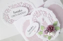 Kartka PAMIĄTKA CHRZTU ażurowa #3