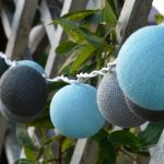 Cotton balls lights - girlandy "Turkus" - 