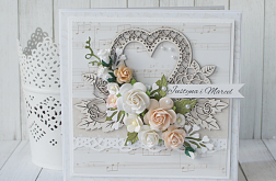 Kartka ślubna "Koronkowe serce"