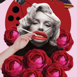 Plakat kolaż- Monroe na luzie