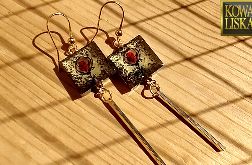 Sentimental - kolczyki z żywicy, pozłacane