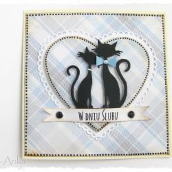 Kartka na ślub z kotkami