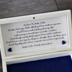 Pudełko na pieniądze dla Pary Młodej - Kwiaty - Pudełko na pieniądze dla pary młodej prezent ślubny od rodziców, personalizowany prezent dla nowożeńców niebieskie kwiaty mikohandmade