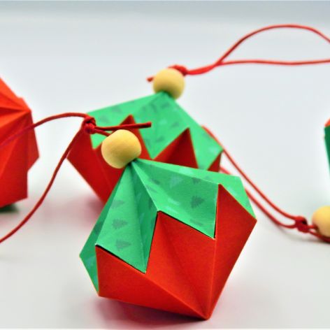 Bombki origami diamenty w choinki 4 sztuki