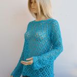 Turkusowy sweterek - lace sweater