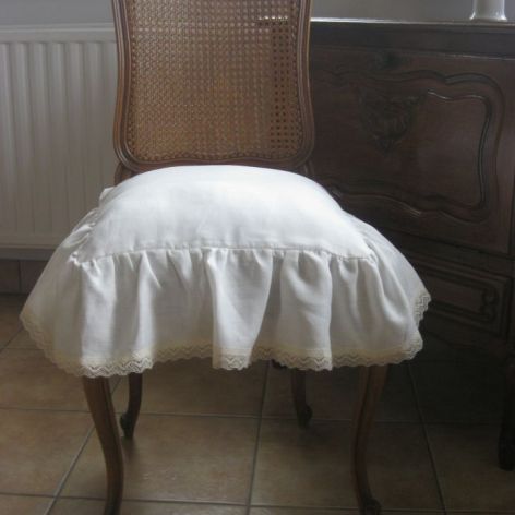 Poduszka lniana na krzesło