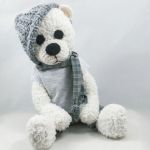 GRZEŚ - szydełkowy miś, personalizacja - 