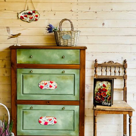 Szafka na buty, ręcznie malowana, sielska, GRATIS zawieszka