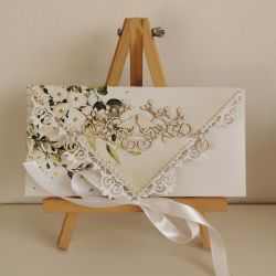 Kartka ślubna kopertówka kopertowa floral VI