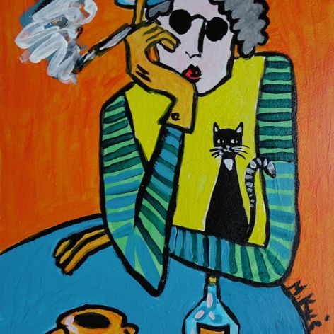 obraz babcia z fajką