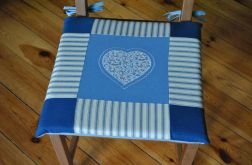 Poduszki na krzesła,siedziska- serce błękitne 4szt
