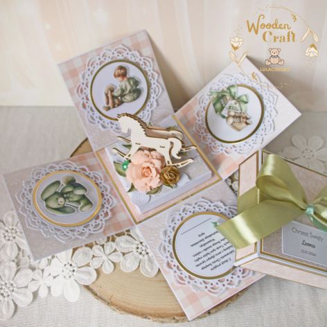 Exploding box chrzest "PeachBaby" GOTOWY