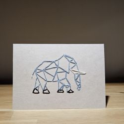 Kartka okolicznościowa - haftowana - słoń
