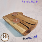 Świecznik drewniany dąb stare drewno żywica, Pamela No. 24 - 