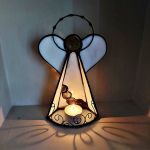 lampion Anioł Haniel , witraż - witraż anioł - podświetlony tył