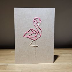 Kartka okolicznościowa - haftowana - flaming