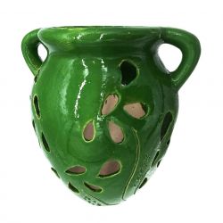 	Doniczka Ceramiczna Zielona Ażurowa 15x18x20 cm Rękodzieło 