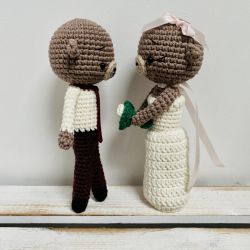 Prezent ślubny misie szydełkowa młoda para