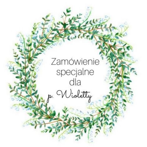 Zaproszenie z zielonym z wiankiem i zdjęciem