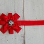 Opaska niemowlęca - "Elegancja w czerwieni" - 