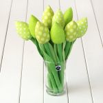 ZIELONE TULIPANY, bawełniany bukiet - bukiet zielonych tulipanów