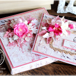Kartka Ślubna w pudełku z mediowym tłem - Dostępne rózne wersje kartki.