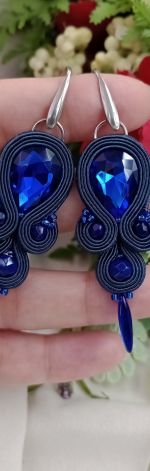 Soutache sutasz kolczyki granatowe eleganckie