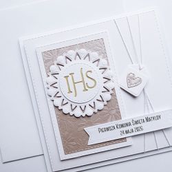 Kartka komunijna z życzeniami personalizowana