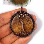 Drzewko Szczęścia amulet z bronzytem miedź - drzewko szczęścia miedziany wisiorek