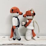 Młoda Para liski szydełkowe Ślubne Weselne - młoda para liski