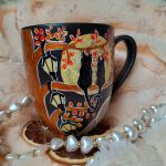 Ręcznie malowane planetarne koty kubek 300 ml. - ręcznie malowane