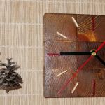 Zegar drewniany stojący Kostka mała - 
