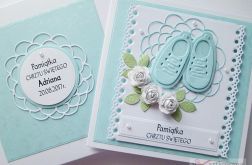 Kartka PAMIĄTKA CHRZTU z bucikami #10