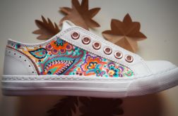 Ręcznie malowane trampki PAISLEY turkus