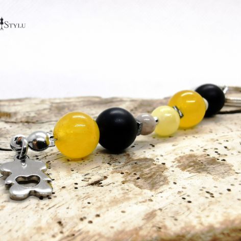 Breloczek z kamieni naturalnych  - żółty