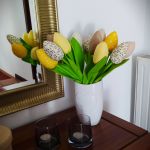 Tulipany z materiału, szyte, bukiet 6 szt HAND MADE - bukiet tulipanów