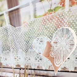 Zazdrostka Firanka Boho do Kuchni elegancka na szelki koronkowa 160/43 cm