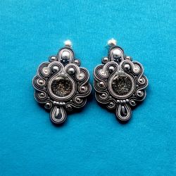 Kolczyki Grafitowo-szare