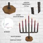 Świecznik Loftowy 7-punktowy F007_1-W1 Loft - Świecznik Loftowy F007_1-W1 Loft