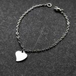 Walentynkowa bransoletka serce + grawer - Masywny łańcuszek mający lutowane oczka