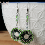 Zielone Tkane RINGI Kolczyki Koralikowe 01 - Zielone Tkane RINGI Koralikowe Kolczyki wykonane ręcznie z drobnych koralików - OBJET d'ART Biżuteria i dodatki handmade (1)