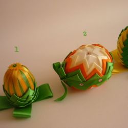 Pisanka  zdobiona wstążką