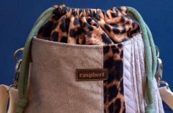 Patchworkowa listonoszka z kominem w panterkę