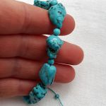 Bransoletka BOHO makrama z naturalnymi turkusami - 